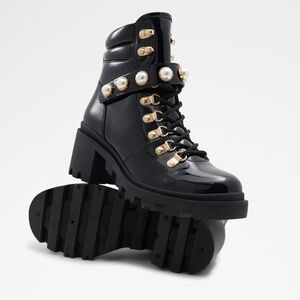 ALDOS Black Women's Lace-Up Boots